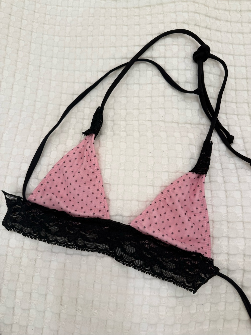 KIKI THE BRAND Tease Kini Top & Bottom Bikini SET - Black Lace Triangle Bikini - Picture 5 of 9